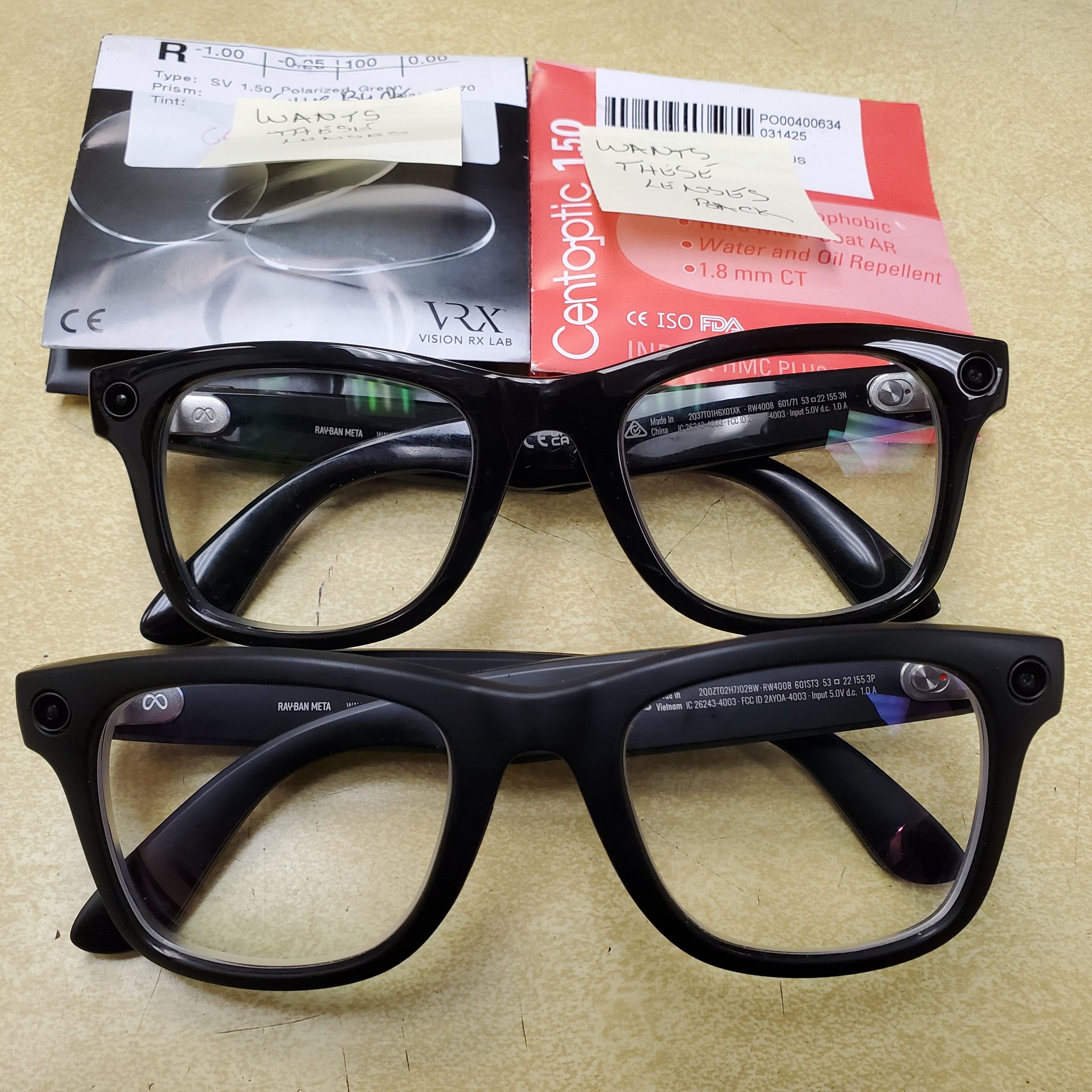 RayBan Stories Lenses Mounted